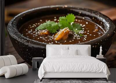 mole poblano is sauce with chicken mexican traditional food in Mexico Latin America  Wall mural